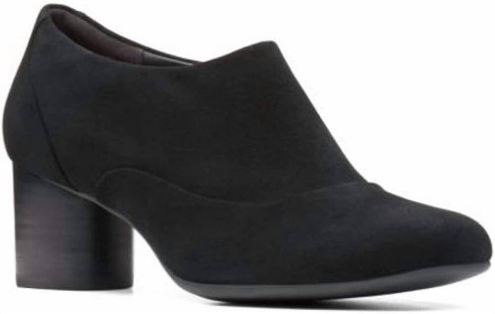 NEW CLARKS women's un cosmo zip pumps in black suede